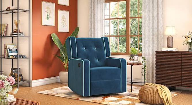 Irene Rocker & Swivel Recliner in Space Grey Velvet (One Seater, Night Blue Velvet) by Urban Ladder - Storage Image - 816923