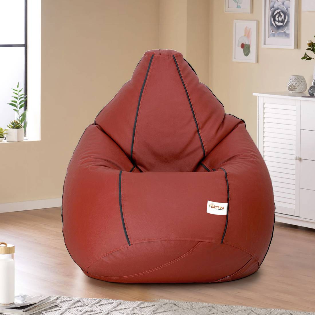 GIGLICK 3XL Filled with Beans Faux Leather Bean Bag with Footrest Color  Orange  Bean Bag with Beans Filled XXXL  Amazonin Home  Kitchen