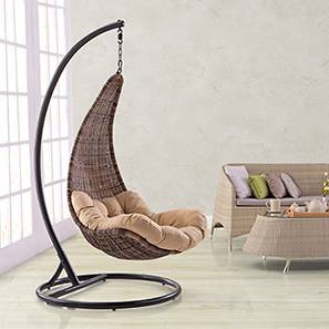 Swing Chair For Living Room Design Danum Rattan Outdoor Chair in Brown Colour - Set of