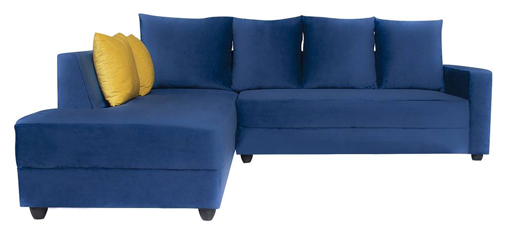 Bibiana Sectional Fabric Sofa (Blue) (Blue, None Standard Set - Sofas, Fabric Sofa Material, Regular Sofa Size, Sectional Sofa Type, Regular Cushion Type, Left Aligned 6-seater Custom Set - Sofas) by Urban Ladder - - 