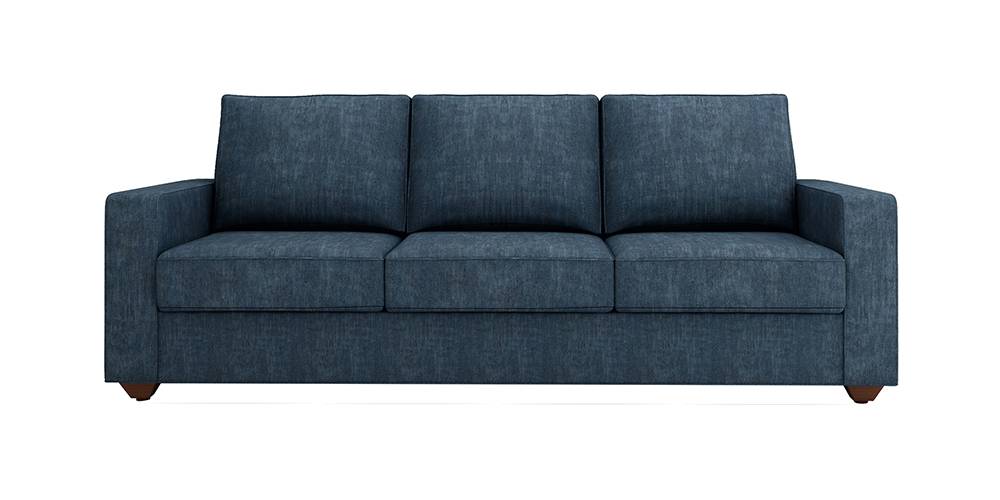 Palma Fabric Sofa - Blue (Blue, 3-seater Custom Set - Sofas, None Standard Set - Sofas, Fabric Sofa Material, Regular Sofa Size, Regular Sofa Type) by Urban Ladder - - 
