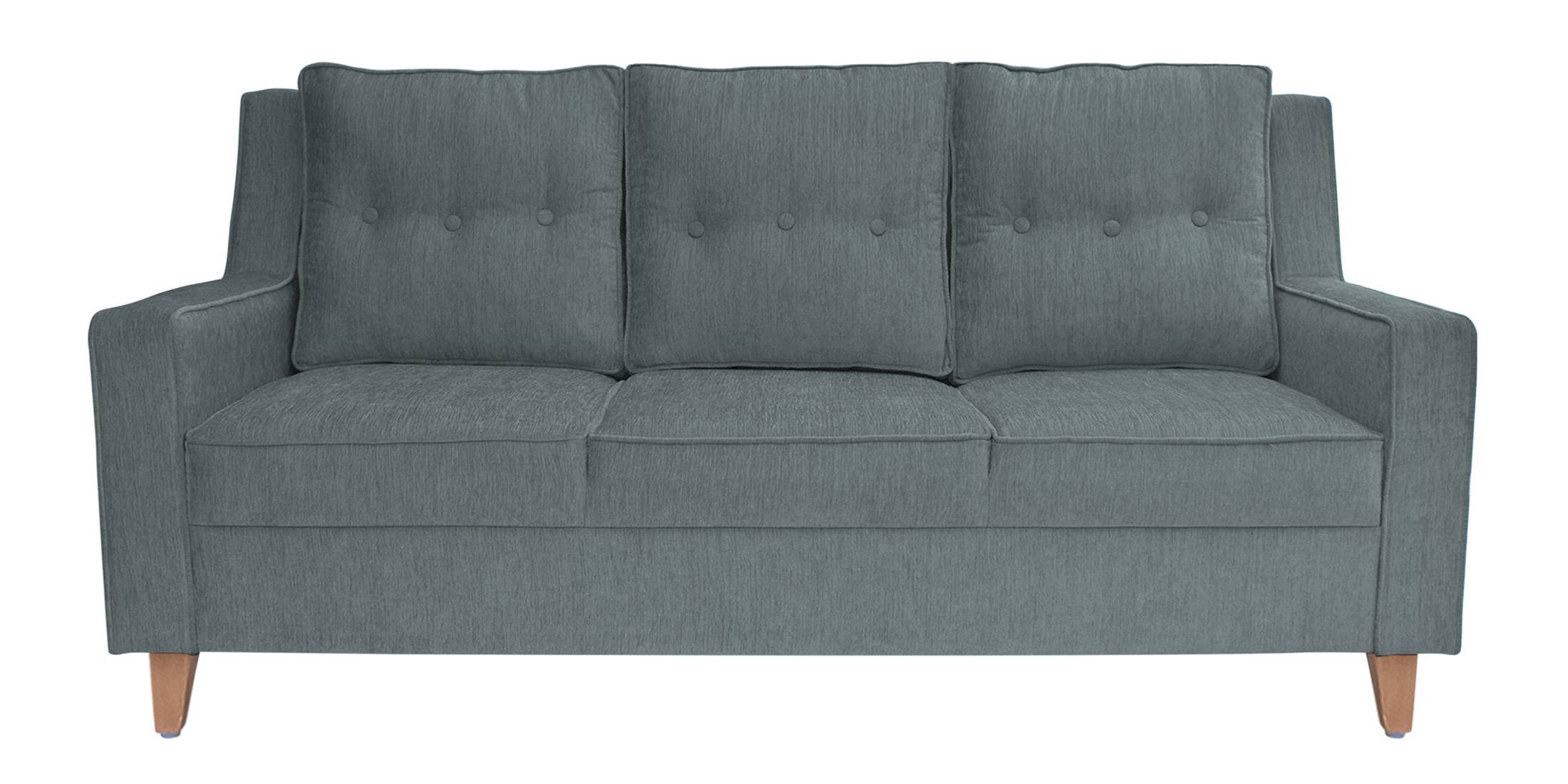 Santiago Fabric Sofa (Grey) (Grey, 3-seater Custom Set - Sofas, None Standard Set - Sofas, Fabric Sofa Material, Regular Sofa Size, Regular Sofa Type) by Urban Ladder - - 