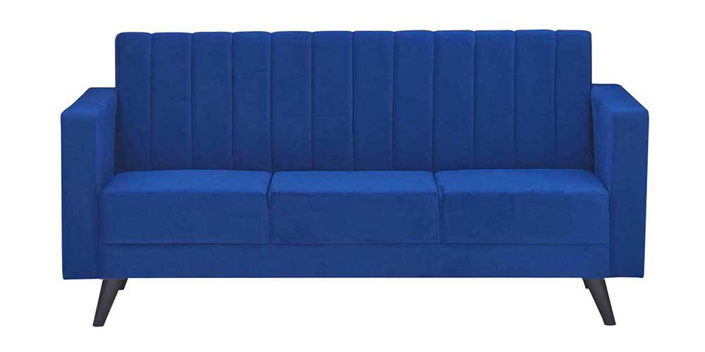 Swindon Tufted Back Fabric Sofa - Blue (Blue, 3-seater Custom Set - Sofas, None Standard Set - Sofas, Fabric Sofa Material, Regular Sofa Size, Regular Sofa Type) by Urban Ladder - - 