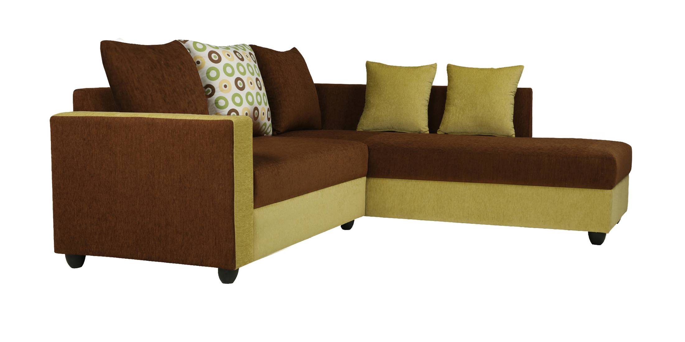 Riviera Fabric Sofa (Grey & Yellow) Urban Ladder
