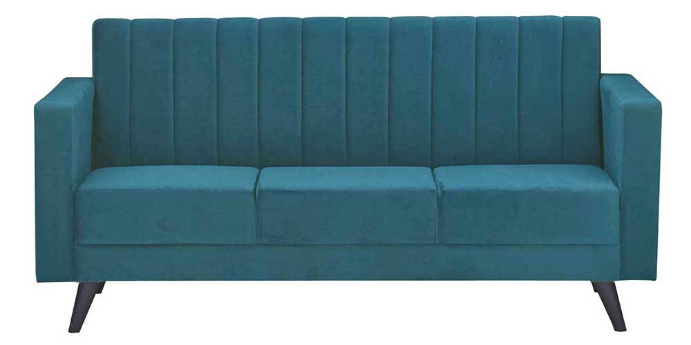 Swindon Tufted Back Fabric Sofa - Green (Green, None Custom Set - Sofas, 3-1-1 Set Standard Set - Sofas, Fabric Sofa Material, Regular Sofa Size, Regular Sofa Type) by Urban Ladder - - 