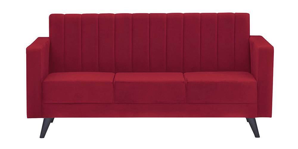 Swindon Fabric Sofa (Pink) (3-seater Custom Set - Sofas, None Standard Set - Sofas, Maroon, Fabric Sofa Material, Regular Sofa Size, Regular Sofa Type) by Urban Ladder - - 