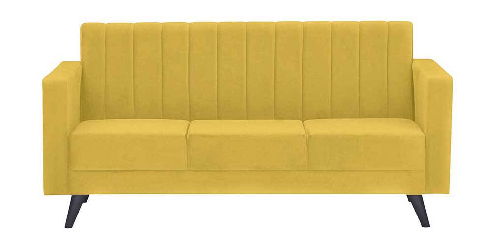 Swindon Fabric Sofa (Yellow) (Yellow, 3-seater Custom Set - Sofas, None Standard Set - Sofas, Fabric Sofa Material, Regular Sofa Size, Regular Sofa Type) by Urban Ladder - - 