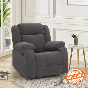 1 Seater Recliners Design Avalon Fabric One Seater Manual Recliner in Grey Colour