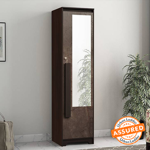 Cupboards Design Regal Engineered Wood 1 Door Wardrobe in Walnut Marble Finish