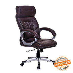 Study Chair Design Stylish Leatherette Study Chair in Brown Colour