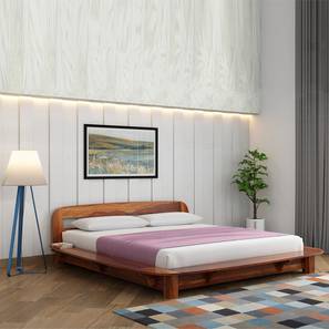 woodenmood Wilbur Solid Wood King Size Non Storage Bed in Teak Finish-picture-20