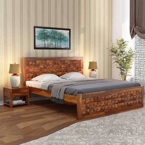 woodenmood Reden Solid Wood King Size Non Storage Bed in Teak Finish-picture-12