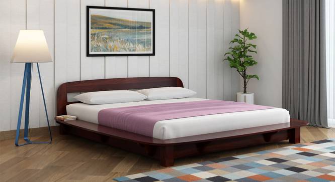 Bardot Queen Size Bed Without Stotage (Walnut Finish, Queen Bed Size) by Urban Ladder - Front View Design 1 - 817621
