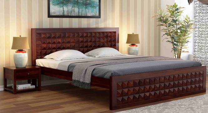 Angelou King Size Bed Without Stotage (Walnut Finish, King Bed Size) by Urban Ladder - Front View Design 1 - 817623