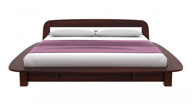 Bardot Queen Size Bed Without Stotage (Walnut Finish, Queen Bed Size) by Urban Ladder - Design 1 Side View - 817629