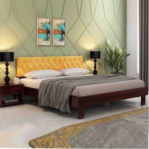 woodenmood Sullivan Solid Wood King Size Non Storage Bed in Walnut Finish-picture-17