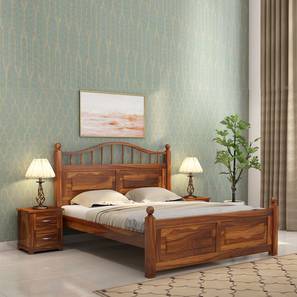 woodenmood Bowie Solid Wood King Size Non Storage Bed in Teak Finish-picture-11