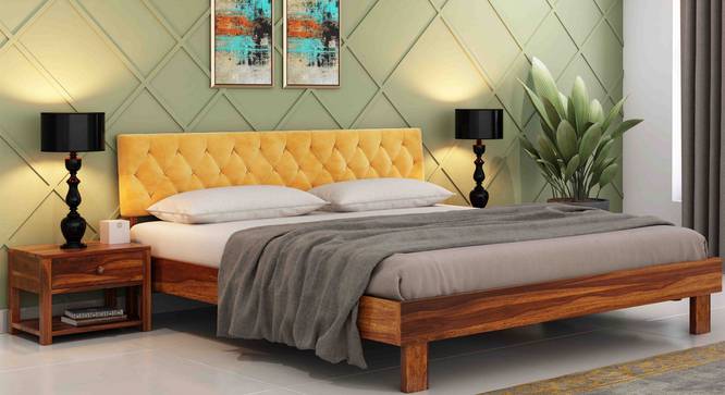 Charles Queen Size Bed Without Stotage (Teak Finish, Queen Bed Size) by Urban Ladder - Front View Design 1 - 817671