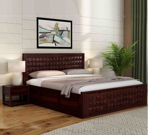 Meryl Solid Wood Queen Size Drawer And Box Storage Bed in Brown Finish-image-25