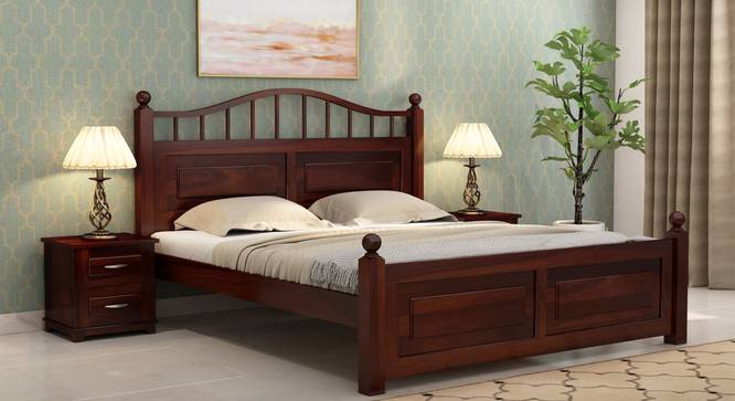 Sayan Queen Size Bed Without Stotage (Walnut Finish, Queen Bed Size) by Urban Ladder - Front View Design 1 - 817713
