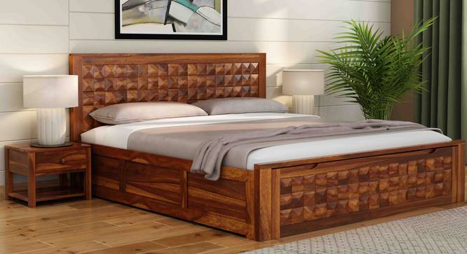 Murray Queen Size With Drawer And Box Storage (Queen Bed Size, Brown Finish) by Urban Ladder - Front View Design 1 - 817716