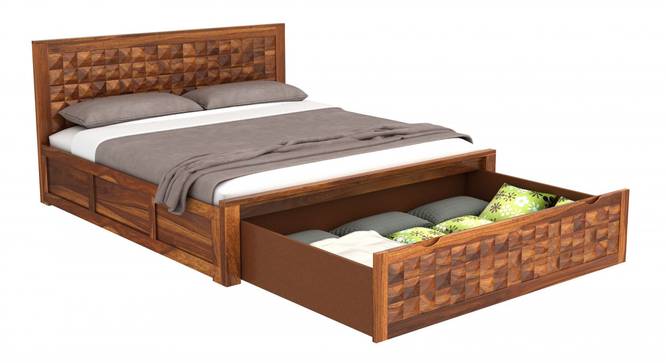 Keaton King Size With Drawer And Box Storage (King Bed Size, Brown Finish) by Urban Ladder - Design 1 Side View - 817720
