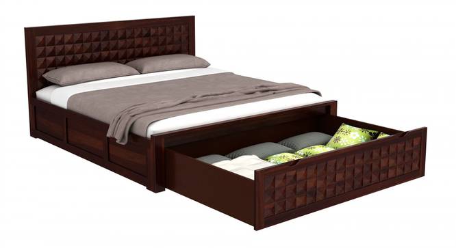Meryl Queen Size With Drawer And Box Storage (Queen Bed Size, Brown Finish) by Urban Ladder - Design 1 Side View - 817723