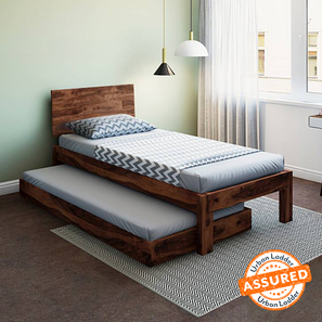 Beds Without Storage In New Delhi Design Boston Solid Wood Size Bed in Teak Finish