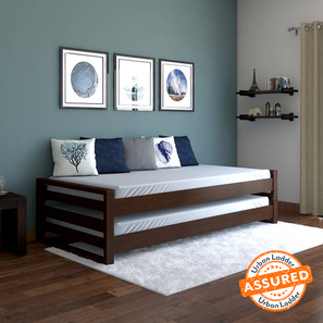 All Beds In Kochi Design Yuri Stackable Bed (Solid Wood) (Dark Walnut Finish)