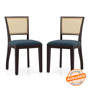 Cane Chair Design Argiro Solid Wood Dining Chair set of 2 in Mahogany Finish