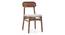 Oliver 6 Seater Solid Wood Dining Table with Set Of Vivien Dining Chairs in Mahogany Finish Matty Olive (Teak Finish, Grey Floral) by Urban Ladder - Zoomed Image - 