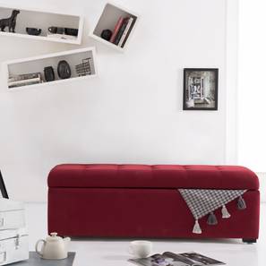 Wooden Trunks Design Carson Upholstered Storage Bench (Sangria Red)