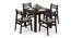 Arabia Solid Wood 4 Seater Dining Table With Set Of 4 Leon Chairs (Mahogany Finish, Omega) by Urban Ladder - Front View - 817857