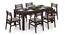 Arabia Leon Solid Wood 6 Seater Dining Table With Set Of 6 Chairs In Mahogany Finish (Mahogany Finish, Omega) by Urban Ladder - Front View - 
