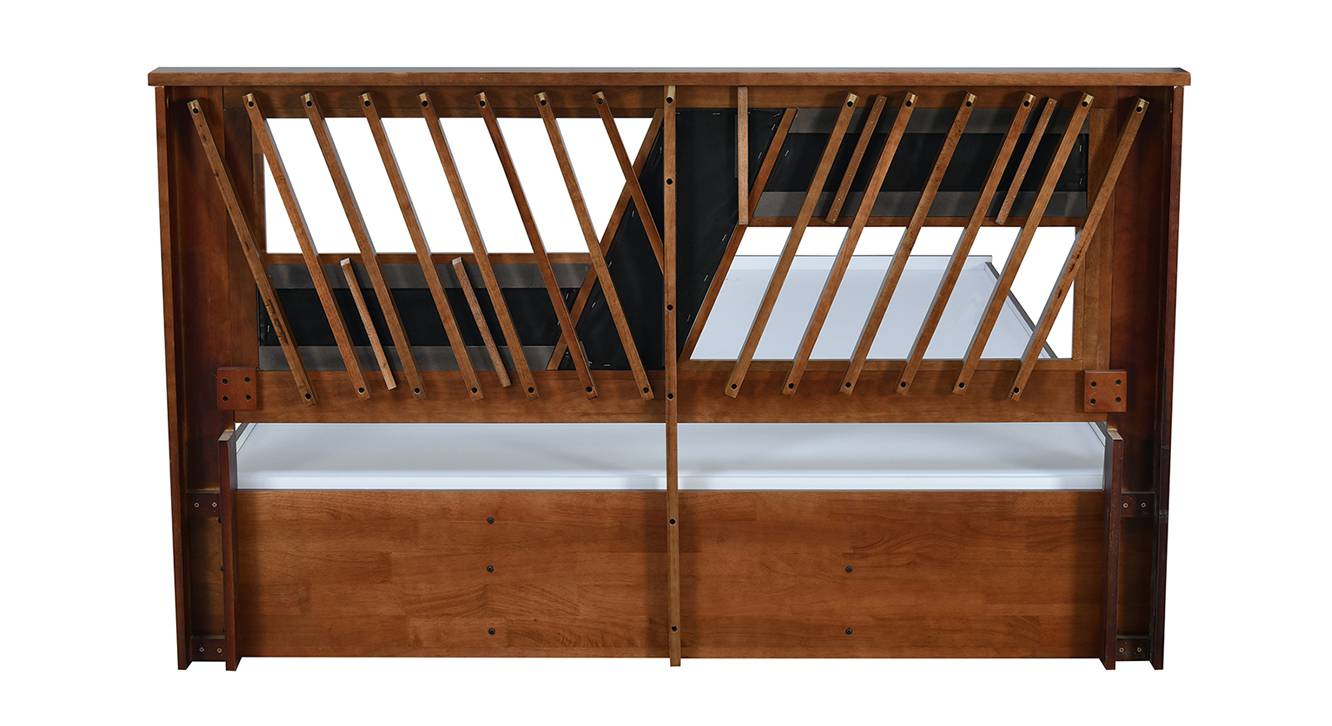 Zion Engineered Wood Queen Size Hydraulic Storage Bed in White Finish