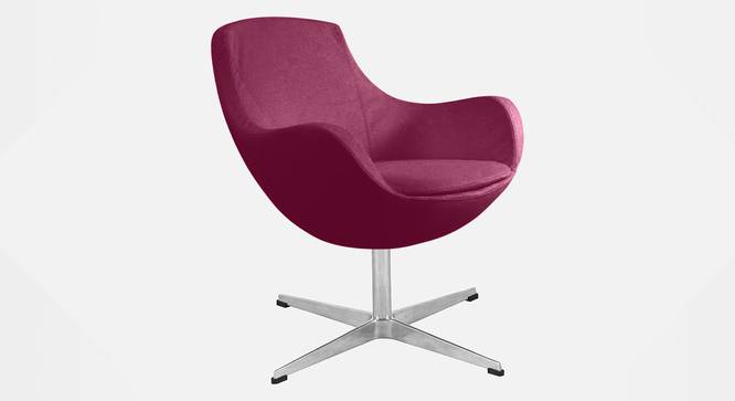 Swan Lounge chair with Silvar Steel Legs in Maroon Color (Maroon) by Urban Ladder - Front View Design 1 - 819383