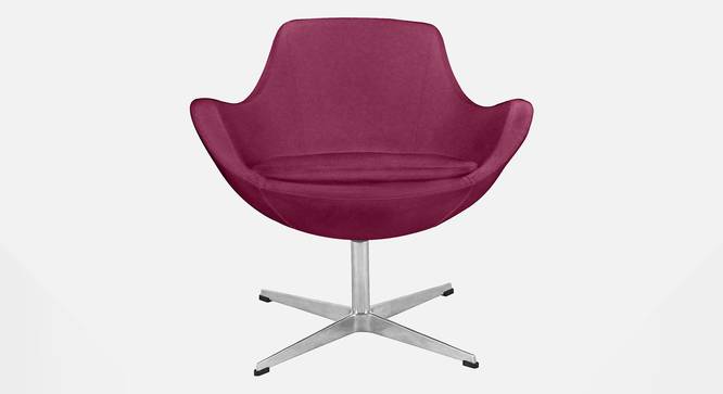 Swan Lounge chair with Silvar Steel Legs in Maroon Color (Maroon) by Urban Ladder - Design 1 Side View - 819392