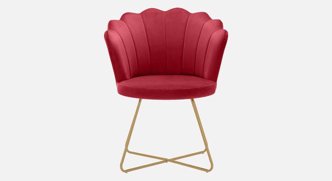 Fiona Lounge chair with Golden  Steel Legs in Maroon Color (Red) by Urban Ladder - Design 1 Side View - 819569