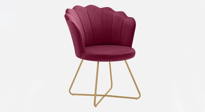 Fiona Lounge chair with Golden  Steel Legs in Maroon Color (Maroon) by Urban Ladder - Front View Design 1 - 819624