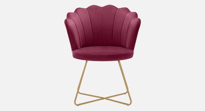 Fiona Lounge chair with Golden  Steel Legs in Maroon Color (Maroon) by Urban Ladder - Design 1 Side View - 819632