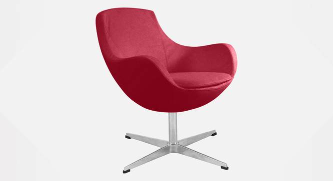 Swan Lounge chair with Silvar Steel Legs in Maroon Color (Red) by Urban Ladder - Front View Design 1 - 819683