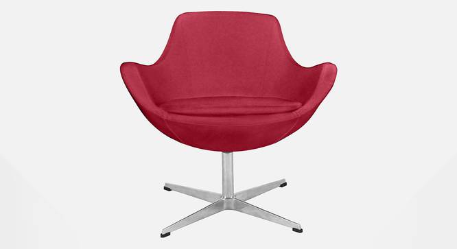 Swan Lounge chair with Silvar Steel Legs in Maroon Color (Red) by Urban Ladder - Design 1 Side View - 819692