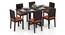 Danton 3-to-6 - Oribi 6 Seater Folding Dining Table Set (Mahogany Finish, Burnt Orange) by Urban Ladder - Front View - 