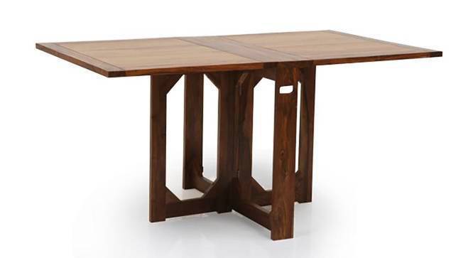 Danton 3-to-6 - Oribi 6 Seater Folding Dining Table Set (Teak Finish, Avocado Green) by Urban Ladder - Side View - 