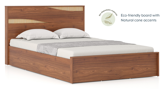 Karya Queen size storage bed - Wheat brown Walnut (King Bed Size, Brown Finish) by Urban Ladder - Storage Image - 