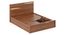 Karya Queen size storage bed - Wheat brown Walnut (King Bed Size, Brown Finish) by Urban Ladder - Rear View - 