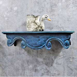 disoo fashions Shirl Blue Solid Wood Wall Shelf-picture-19