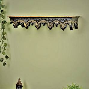 disoo fashions Chellie Black Solid Wood Wall Shelf-picture-10