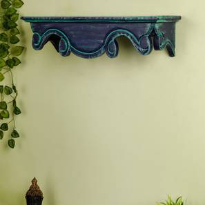 disoo fashions Seabrook Blue Solid Wood Wall Shelf-picture-12