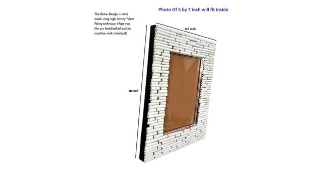 WhitePiping handmade photo frame use it as Table Top or Wall hanging (White) by Urban Ladder - Design 1 Dimension - 821320